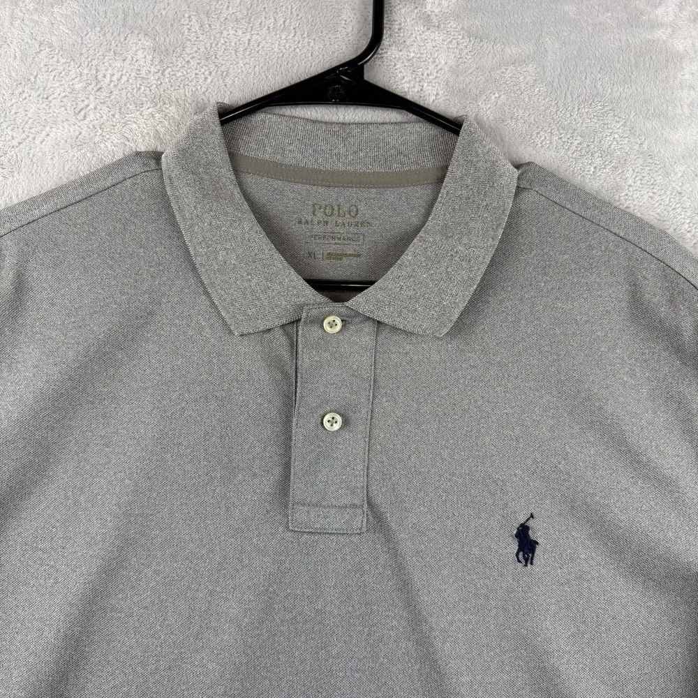 Polo Ralph Lauren Performance Polo Shirt Mens XL Gray Golf Pique Wicking